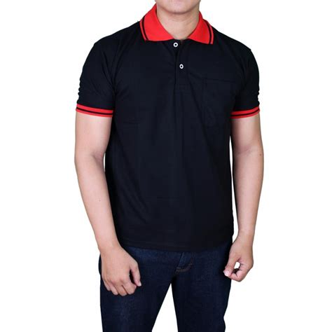 kaos polo hitam terbaru.